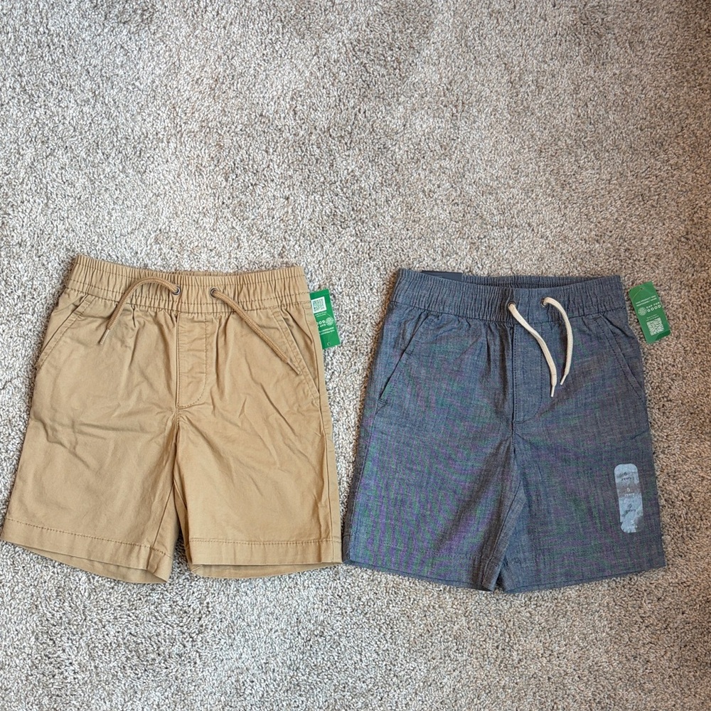 GAP 2-Pack Drawstring Shorts - Khaki and Chambray